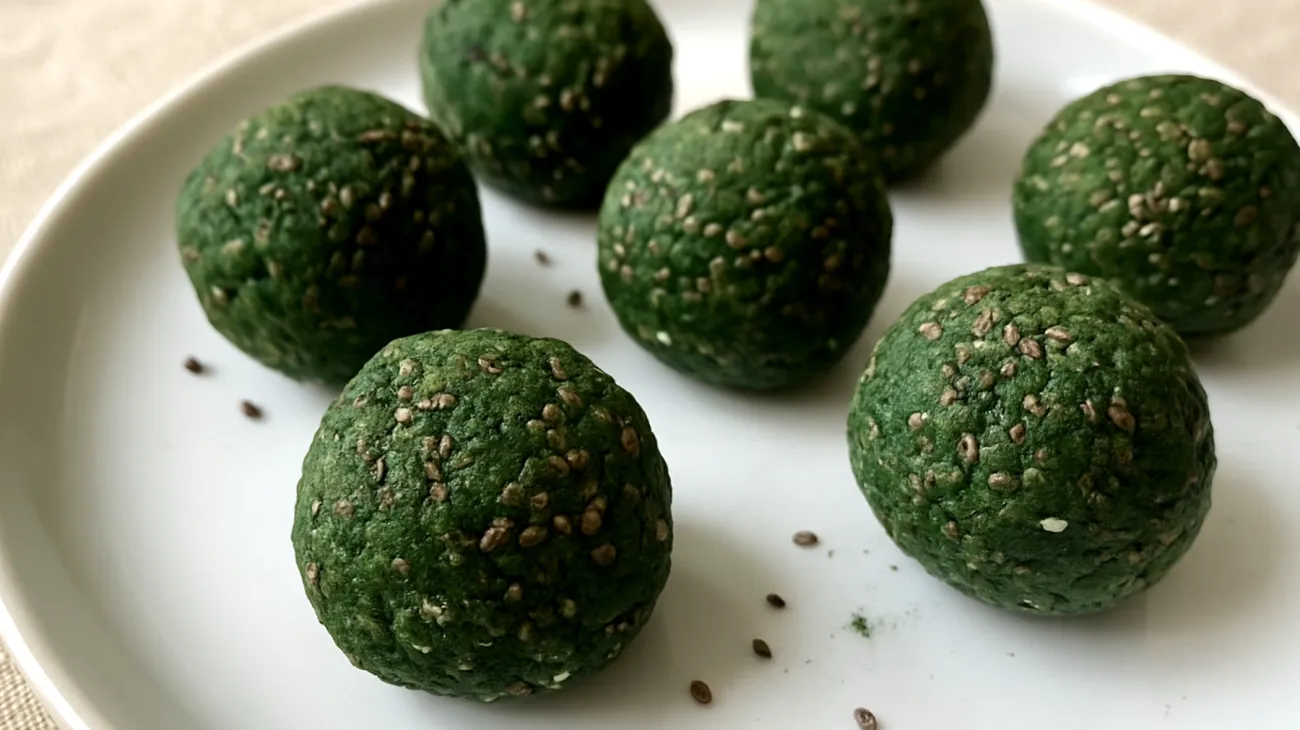 Boules d'énergie aux graines de chia et spiruline"