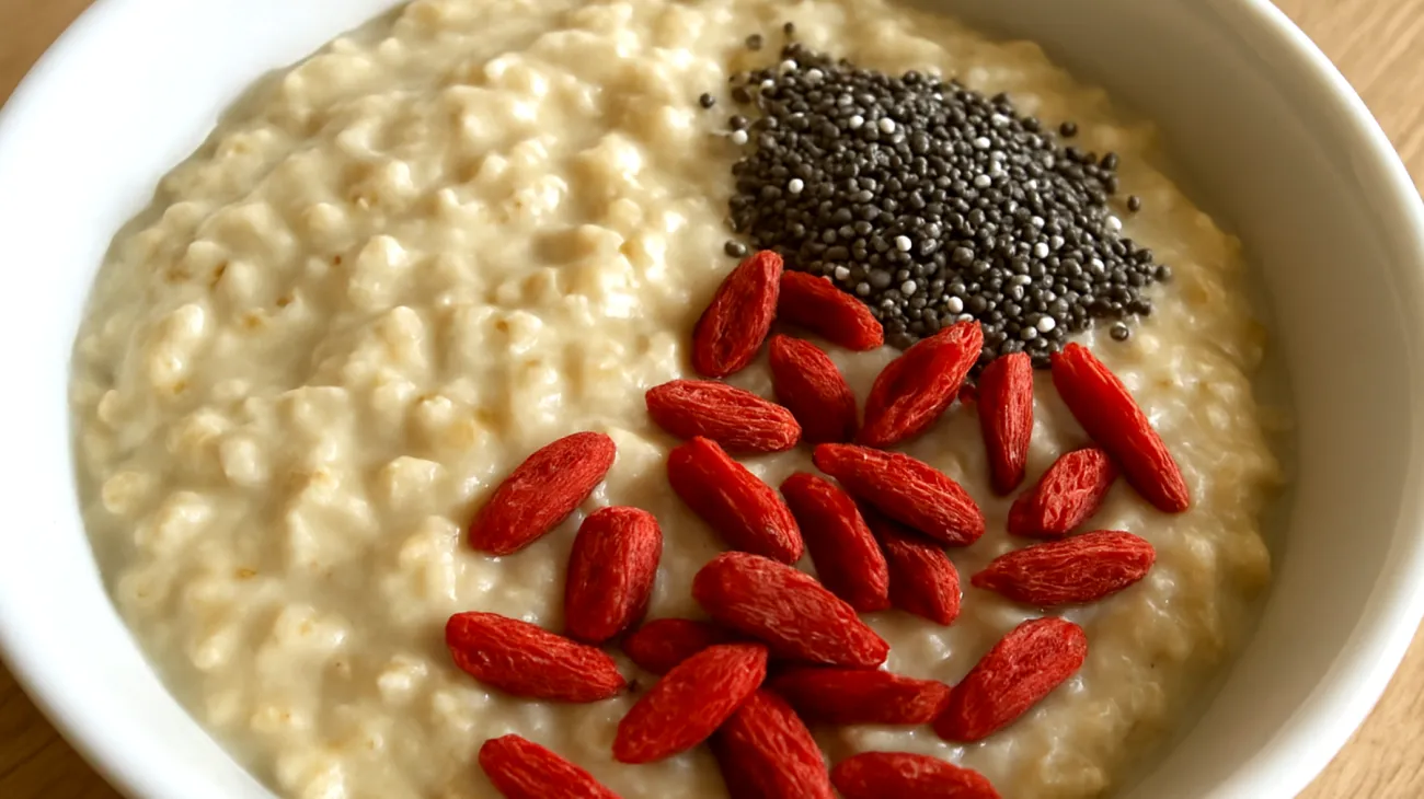 Porridge d'avoine aux graines de chia et baies de goji"