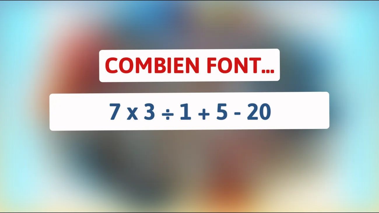 Êtes-vous assez futé pour résoudre ce casse-tête mathématique en quelques secondes ? Découvrez-le !"